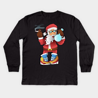 hype santa smoke weed Kids Long Sleeve T-Shirt